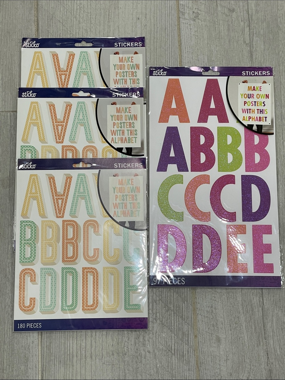 Sticko Alphabet Stickers for Posters Multicolor